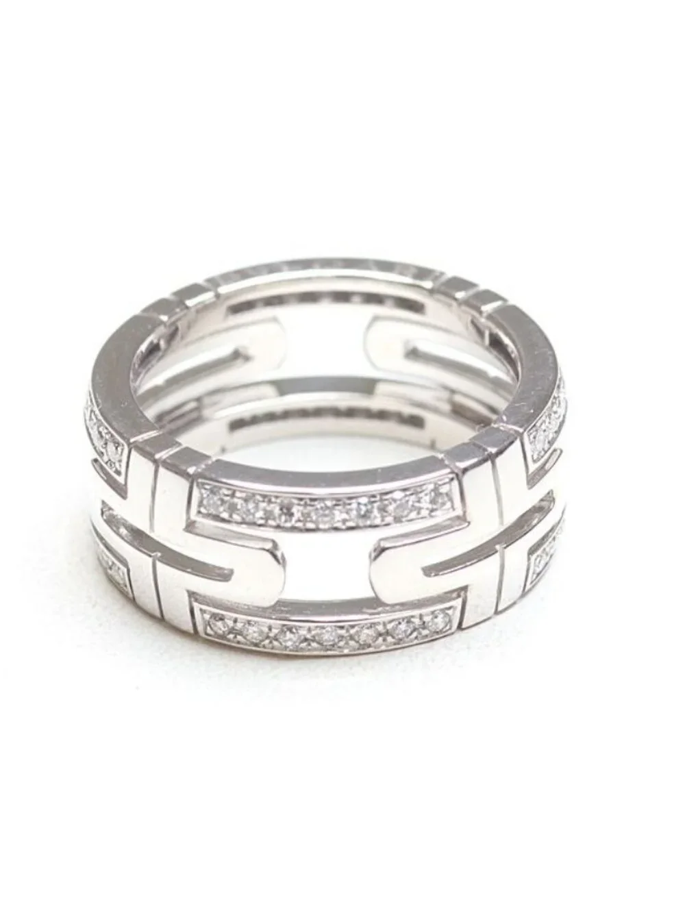 Bvlgari Parentesi Diamond Ring 18k White Gold 50 Polished